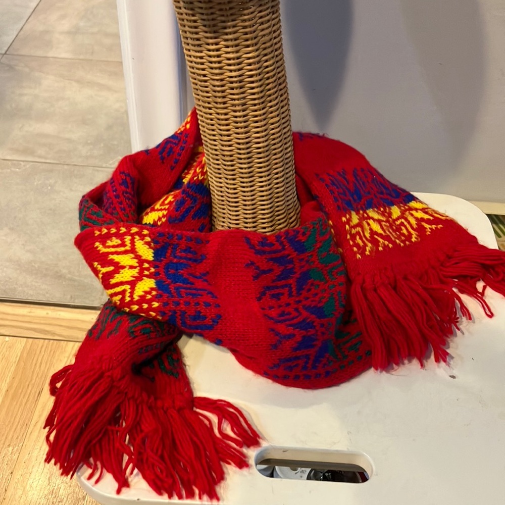 Vintage retro or retro-esque primary colors scarf. Unisex